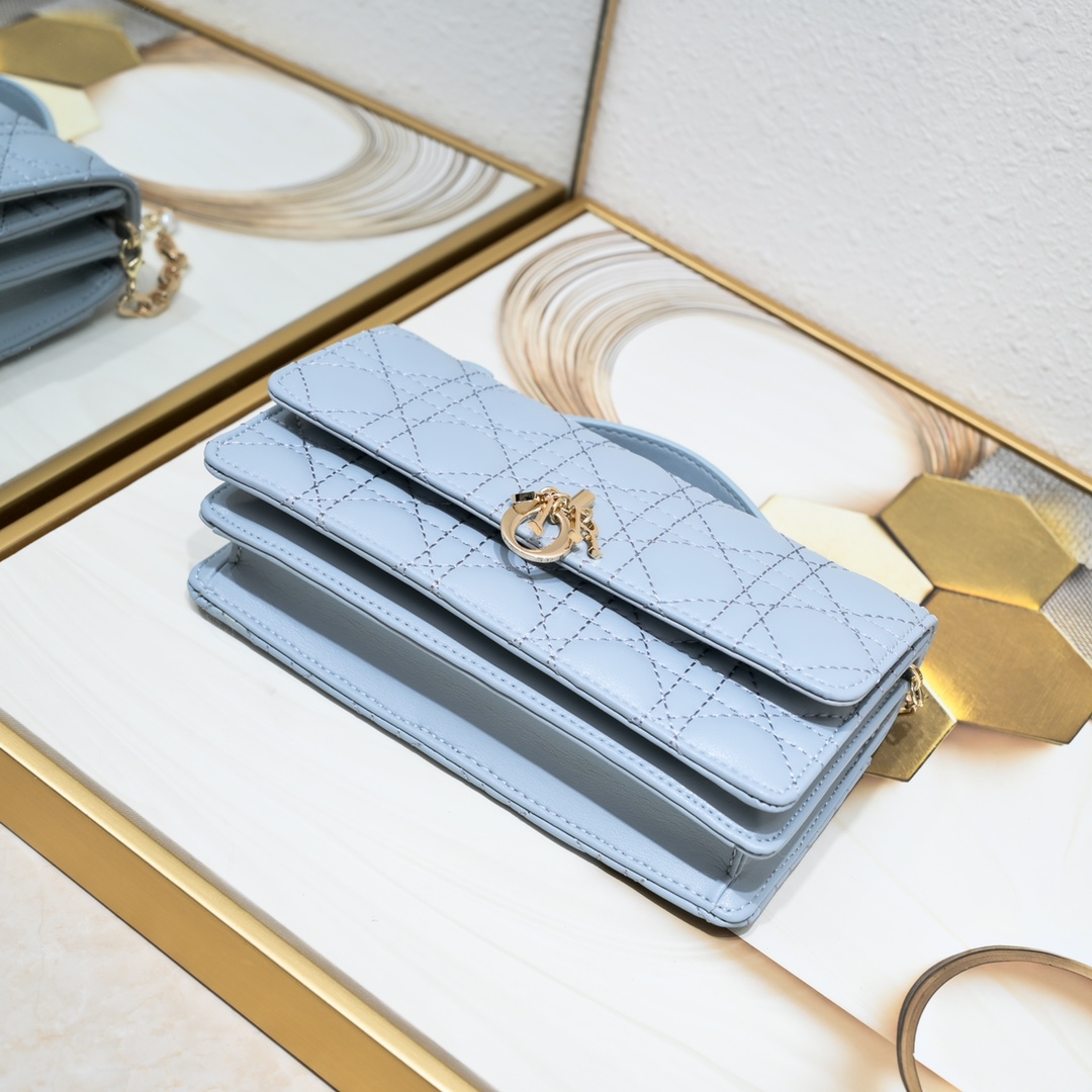 Miss Dior Mini Bag Blue sheep CD2023 XB071 21cm