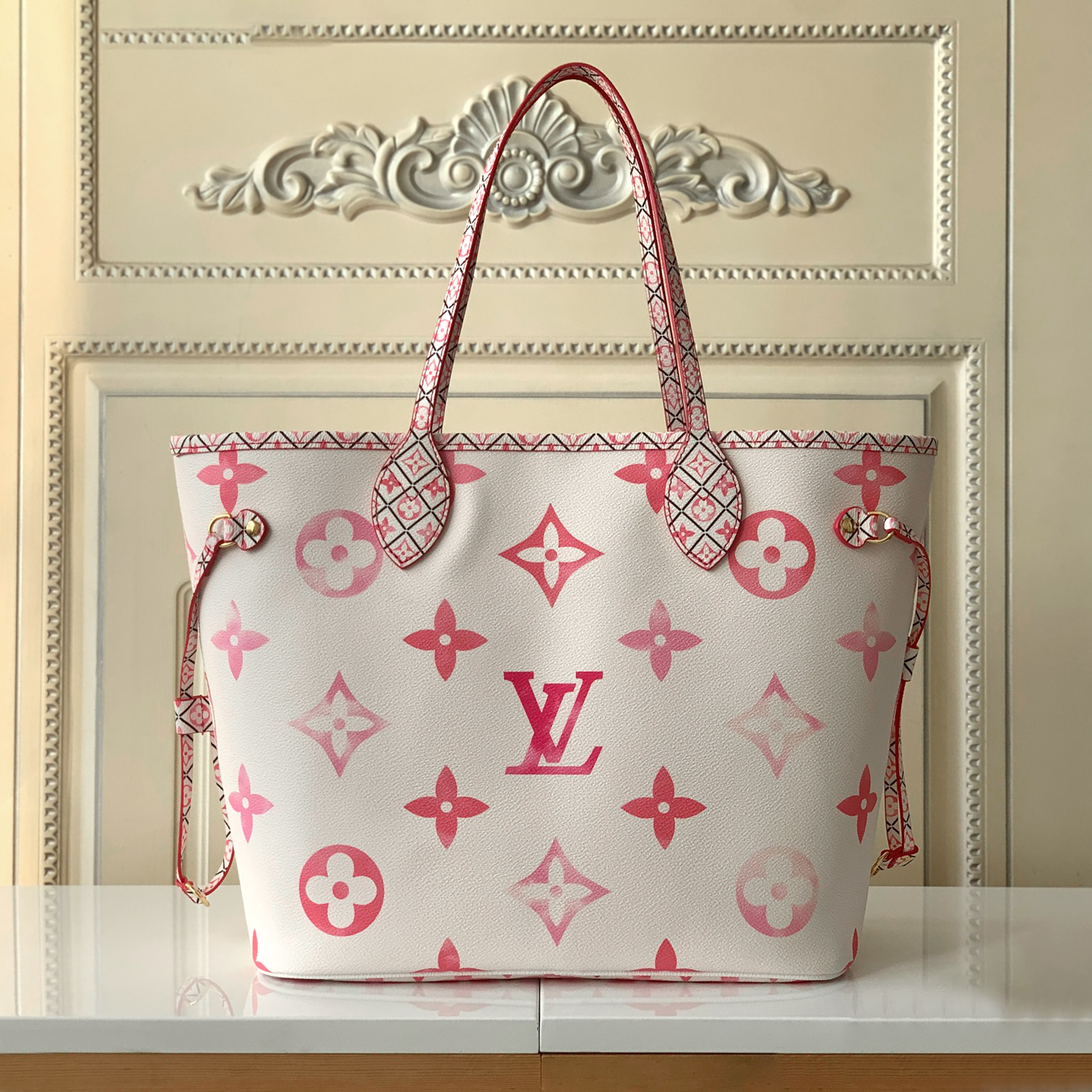 Louis Vuitton LV Neverfull MM-Decor Tote Bag Handbag(Replica)