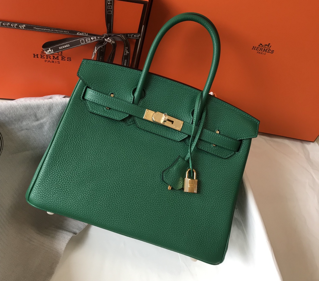 Hermes Birkin 30CM 35CM Togo Leather Emerald With Gold