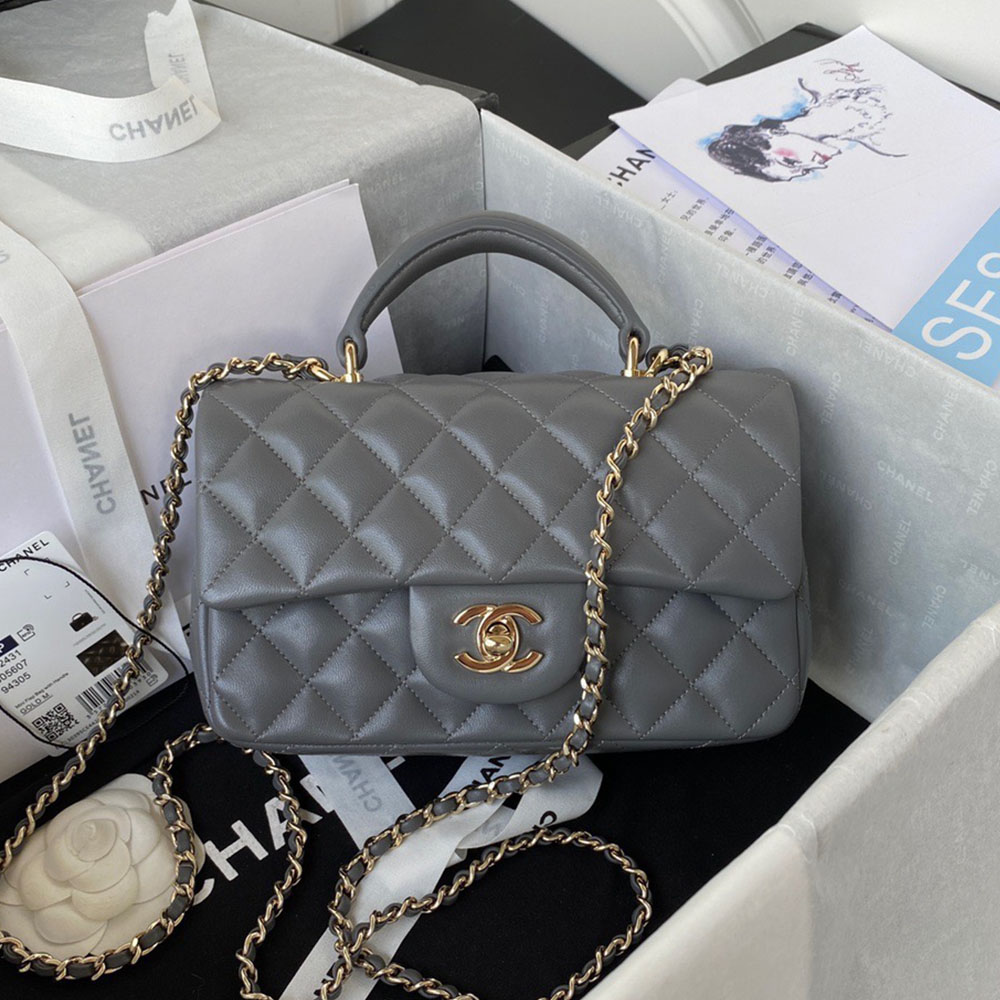 Chanle Lambskin Mini Top Handle CF Shoulder Bag(Replica)