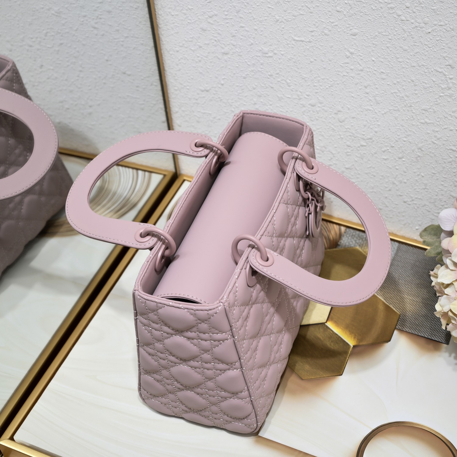 Medium Lady Dior Bag Purple Matte 2022 LM071 24cm