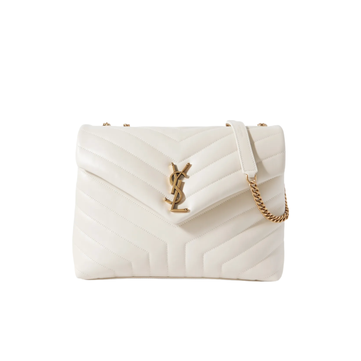 Yve SAINT LAURENT YSL LouLou Medium Quilted Leather Shoulder Bag White(Replica)