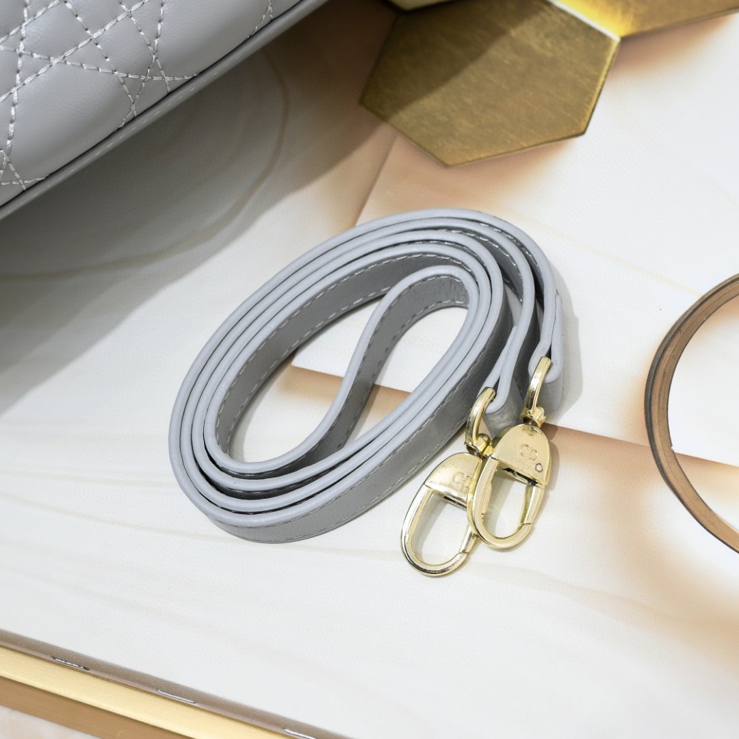 Medium Lady Dior Bag Grey Sheepskin LM071 24cm