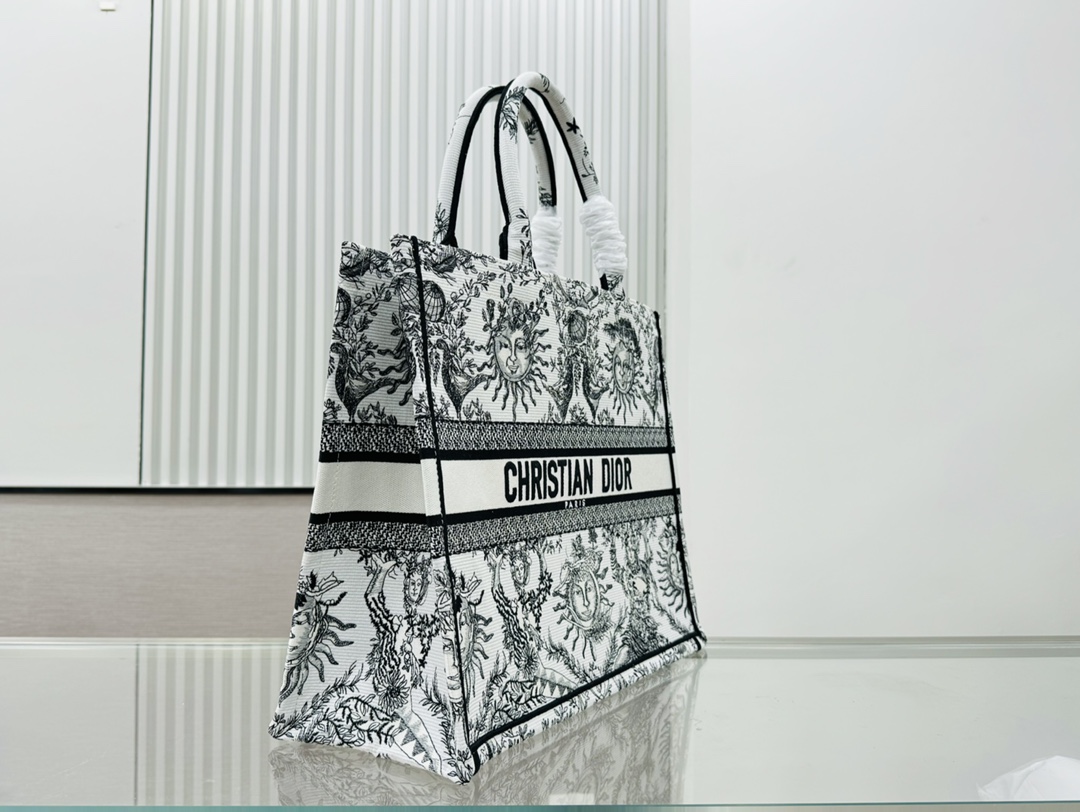 Dior Book Tote Embroider Large Shoulder Bag Handbag
