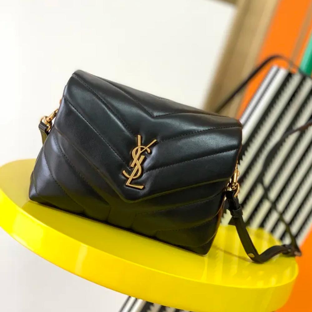 YSL LOULOU TOY STRAP BAG IN MATELASSÉ Y LEATHER 467072 20CM top quality