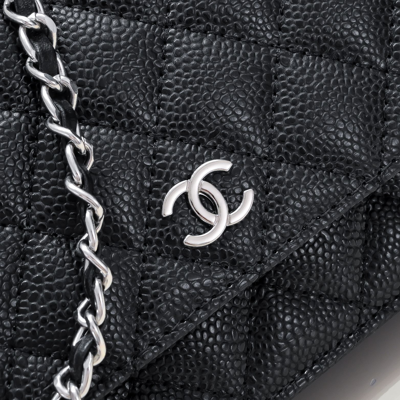 Chanel Woc Caviar Classic Silver Hardware Shoulder Bag Handbag