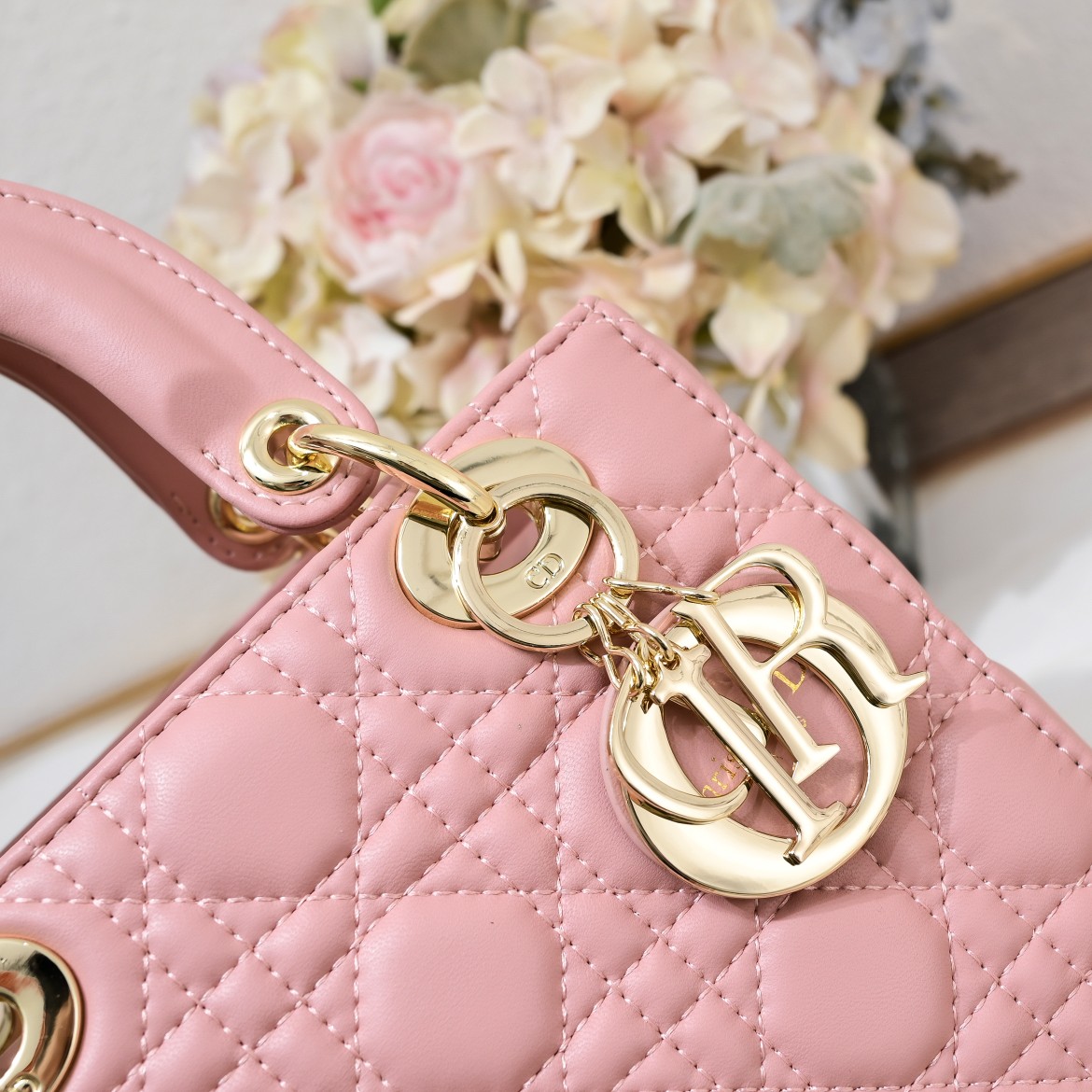 Small Lady Dior My ABCDior Bag Pink Sheepskin 1022 LM061 20cm