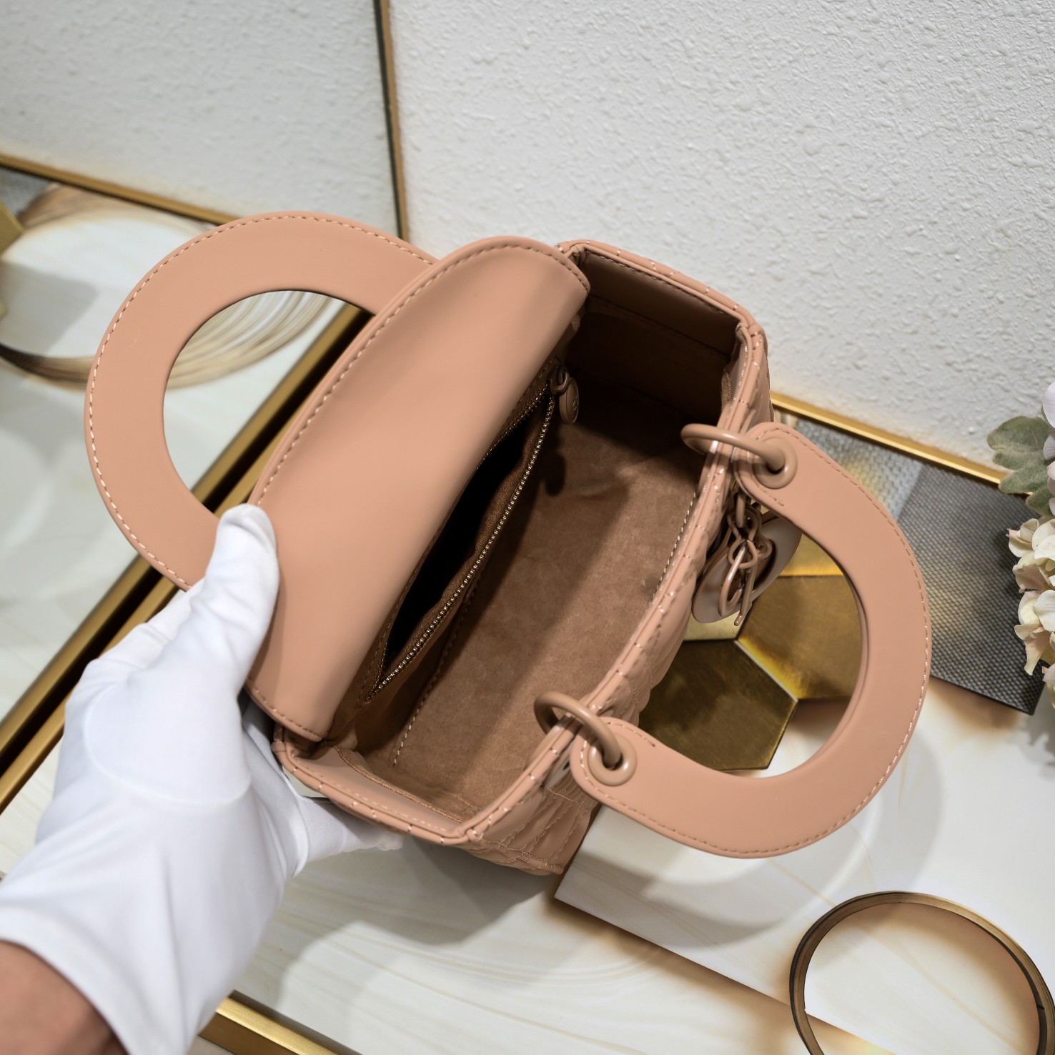 Small Lady Dior My ABCDior Bag Apricot Matte 2022 LM061 20cm