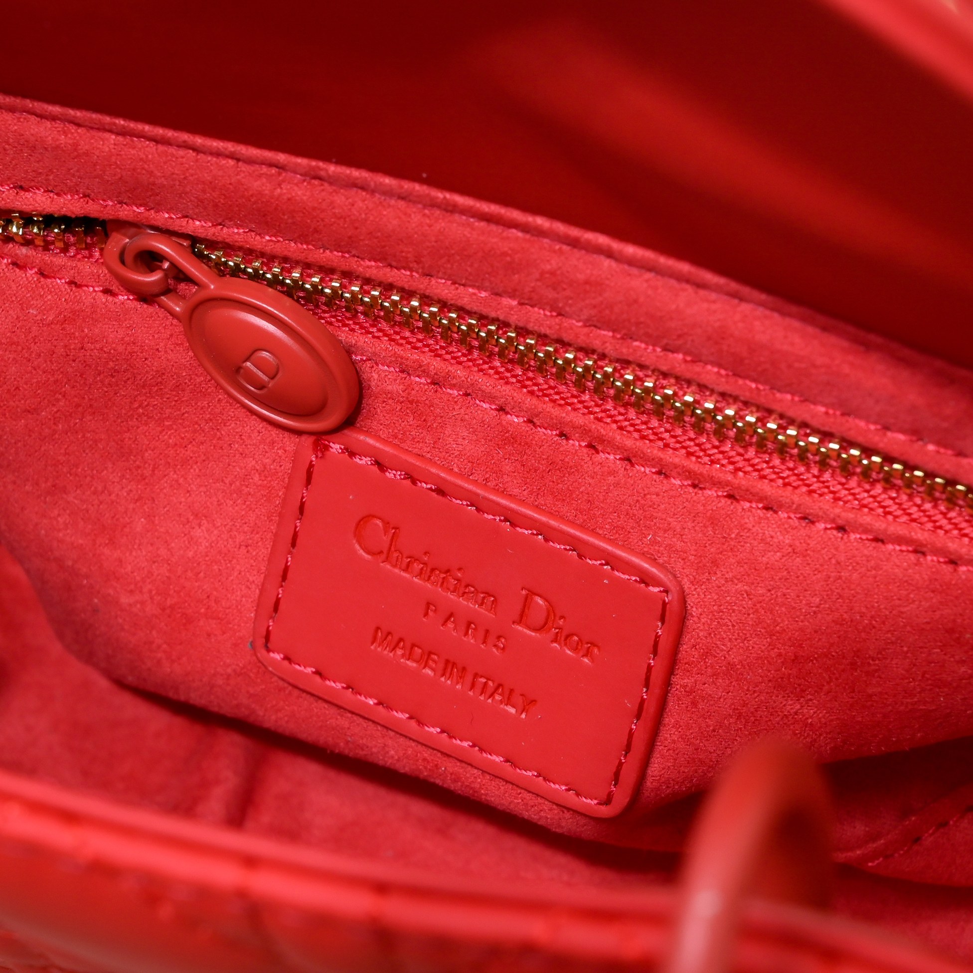 Mini Lady Dior Bag Red Matte 2022 LM051 17cm