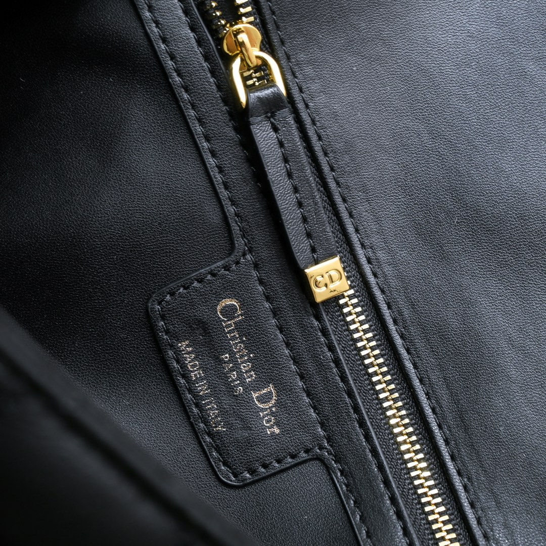 Large Dior Caro Bag Black 9797 XB002 28cm