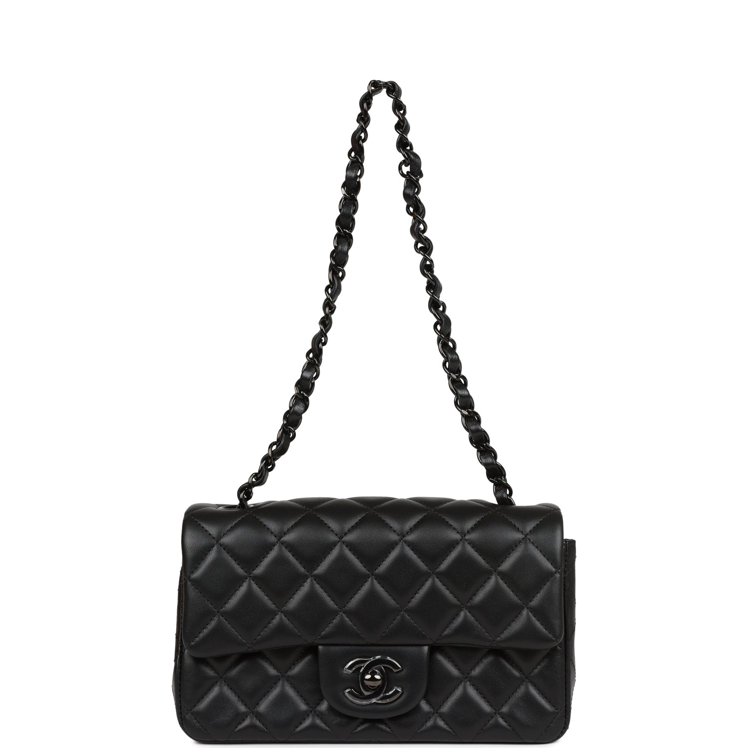 Chanel Classic Flag Bag Flap Bag SO Black Lambskin 20CM Shoulder Bag(Replica)