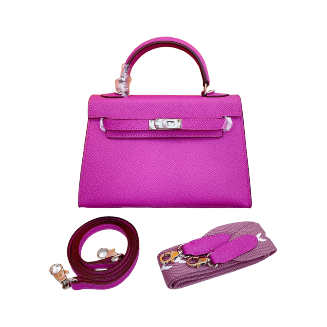 Hermes 28cm Kelly Bag Togo Leather Handbag Pink