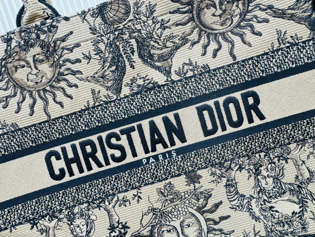 Dior Book Tote Embroider Medium Shoulder Bag Handbag