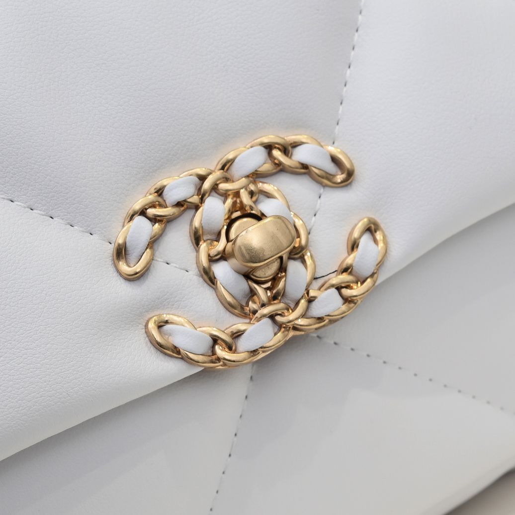 Chanel Lambskin Quilted Small 19 Flap Shoulder Bag Handbag