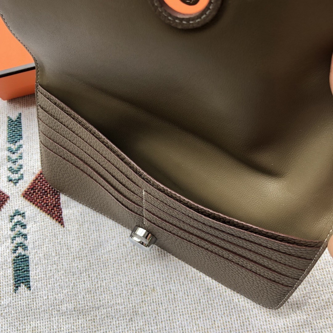 Hermes Dogon Compact Wallet Medium Grey