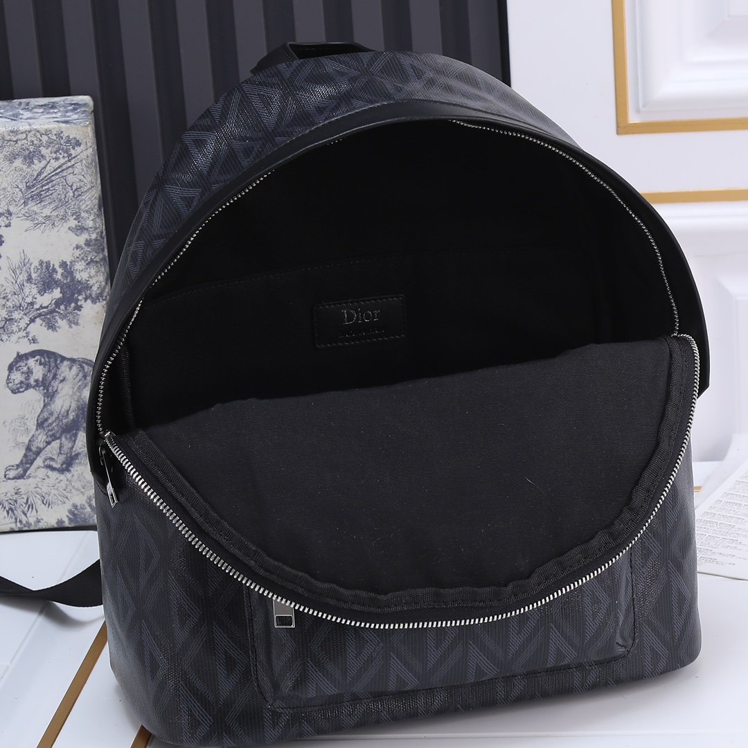 Small Rider Backpack Black canvas 6601 LM022 28cm