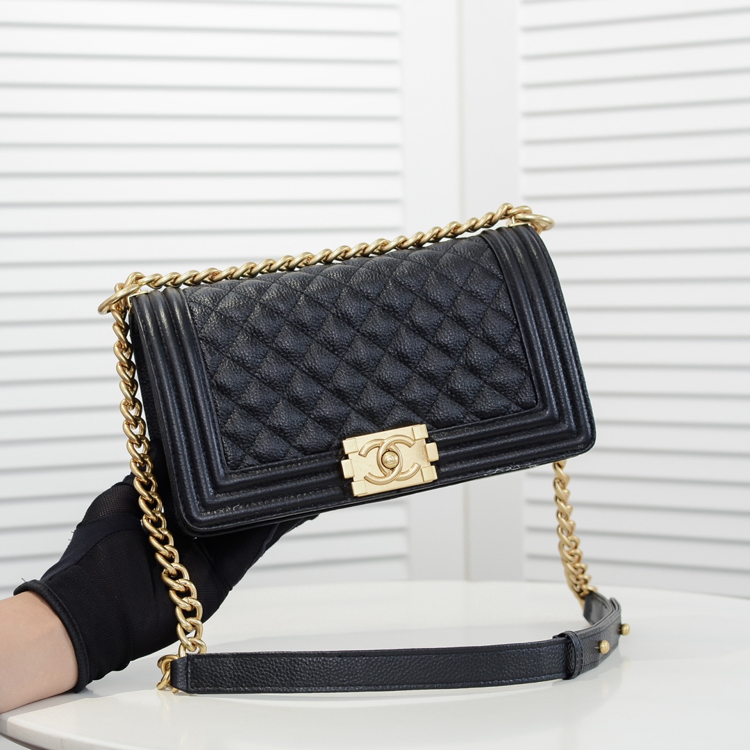 Chanel Leboy litchi or lychee pattern Shoulder Bag Handbag