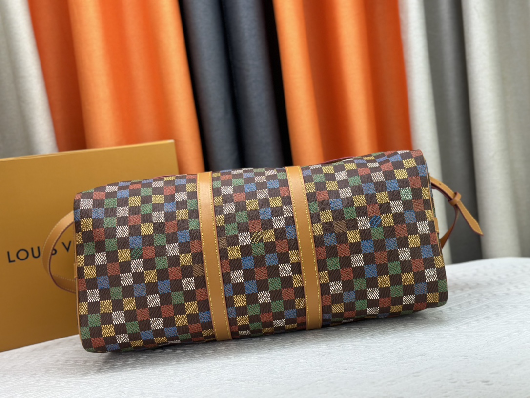Louis Vuitton Keepall Bandoulière 50 Travel Bag M11674 M41416 Damier Flags