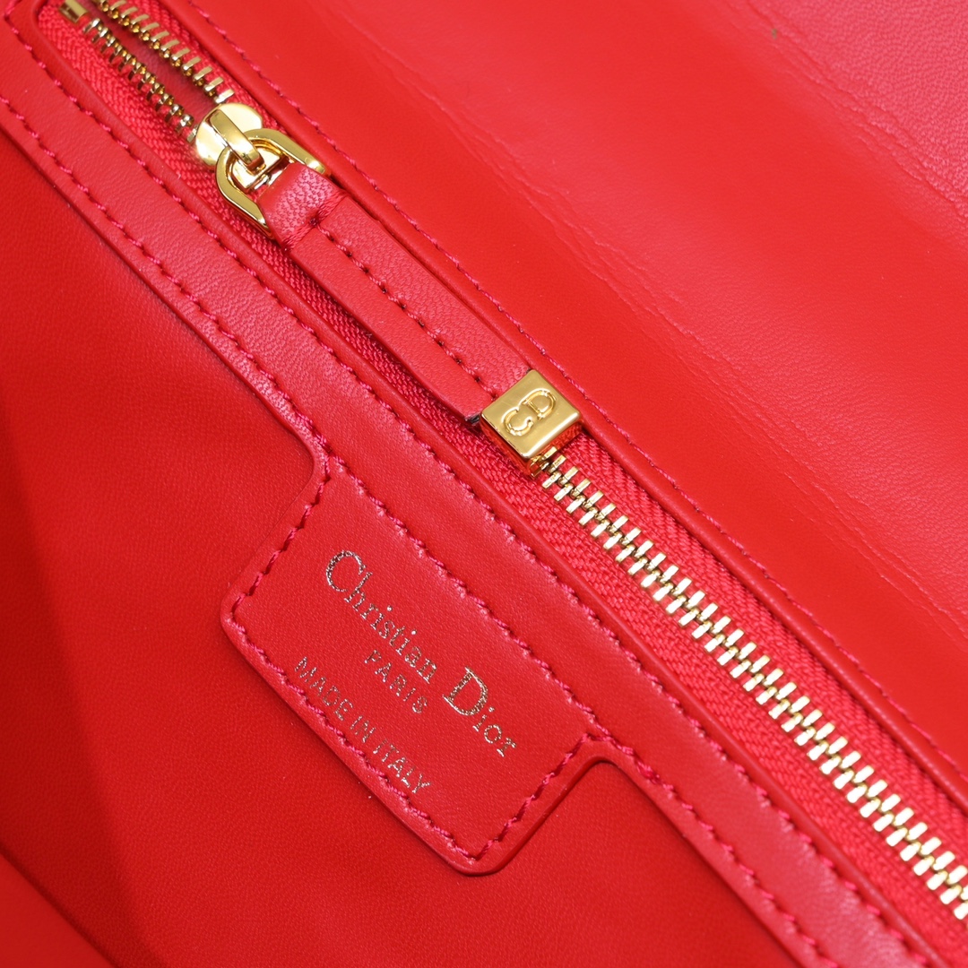 Large Dior Caro Bag Red 9797 XB002 28cm