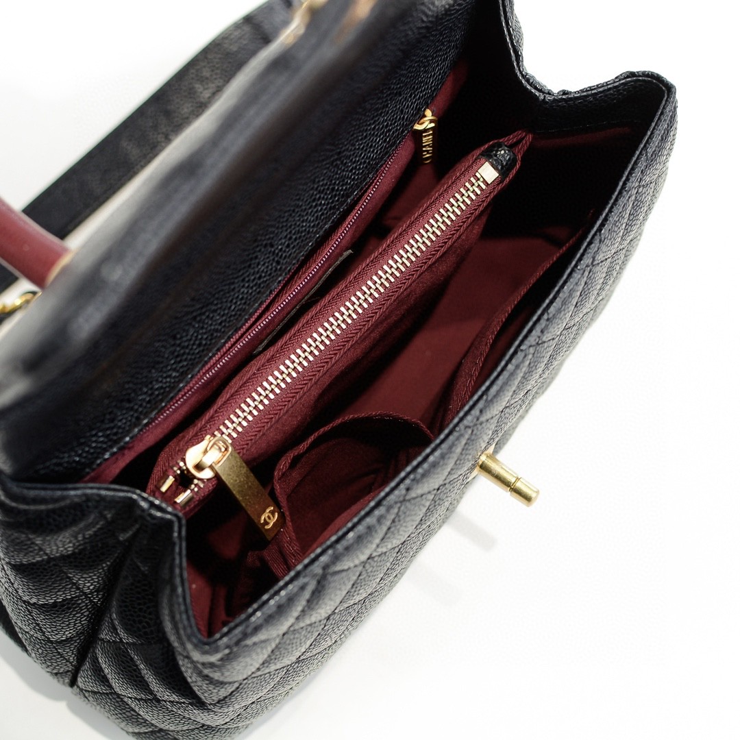 Chanel Stripe Gold Buckle Medium Shoulder Bag Handbag