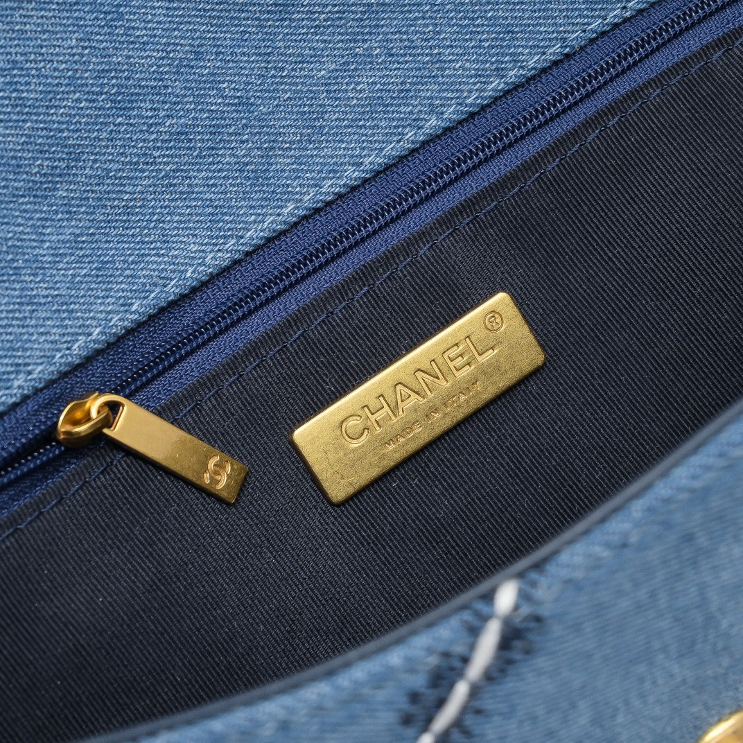 Chanel 22 Bag Classic Denim Blue Shoulder Bag Handbag