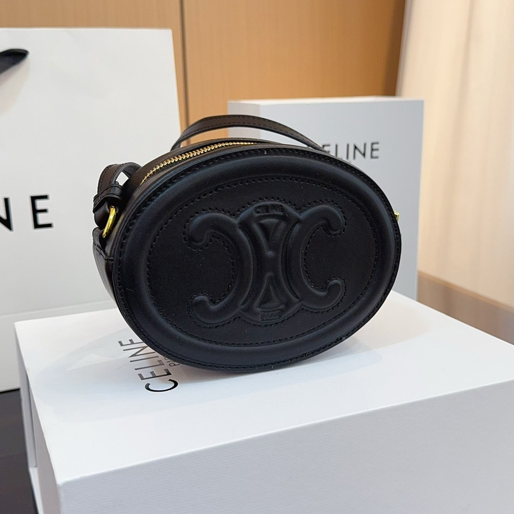 Celine Cuir Triomphe Oval Leather Shoulder Bag Crossbody Bag (Replica)