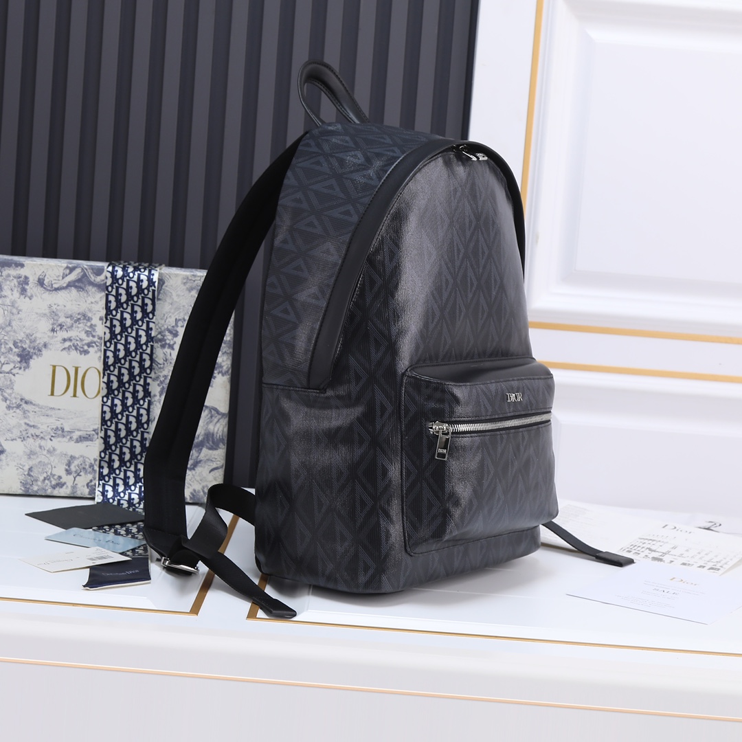 Large Rider Backpack Black canvas 6601 LM032 30cm