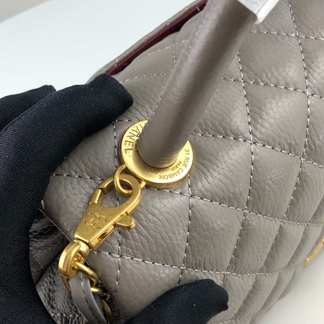 Chanel Grey Medium Shoulder Bag Handbag