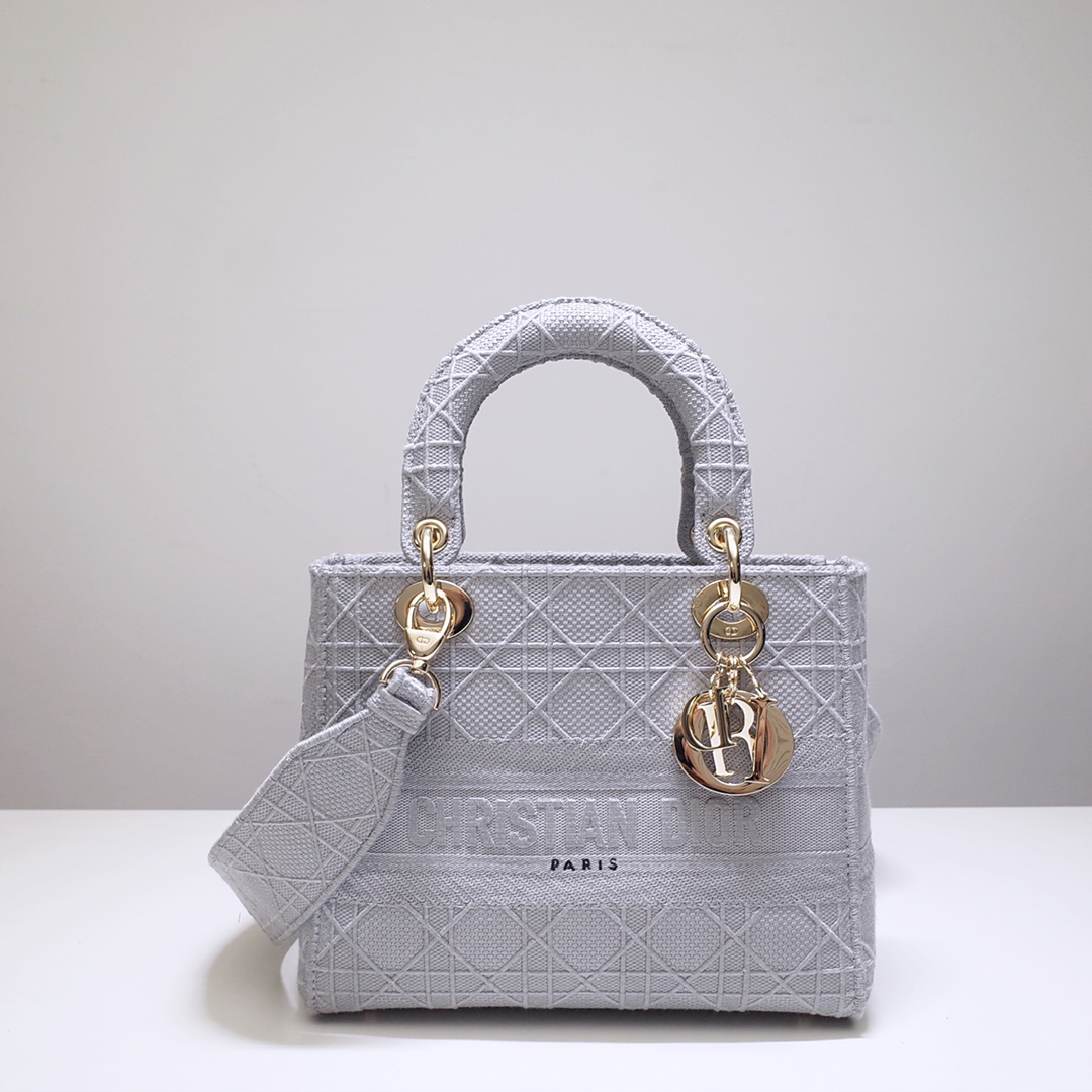 10A + top quality Dior Medium Lady D-Lite Bag M0565 LM003 24cm