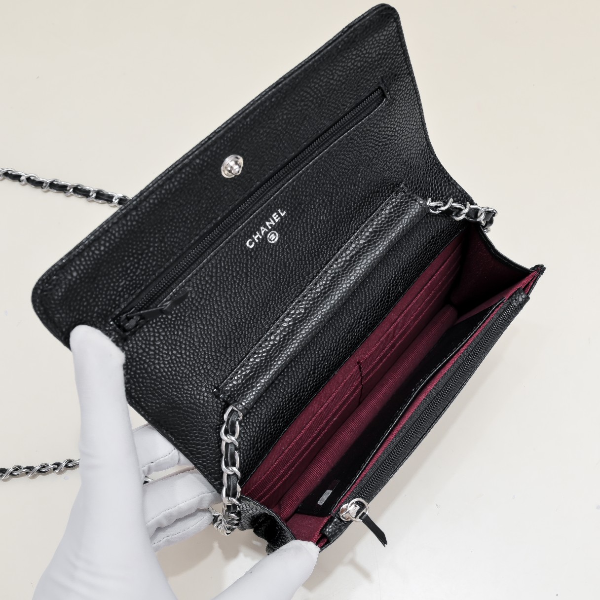 Chanel Woc Caviar Classic Silver Hardware Shoulder Bag Handbag