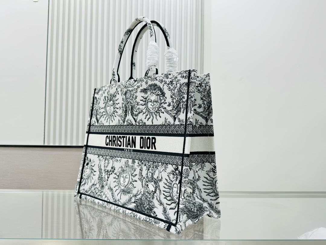 Dior Book Tote Embroider Large Shoulder Bag Handbag