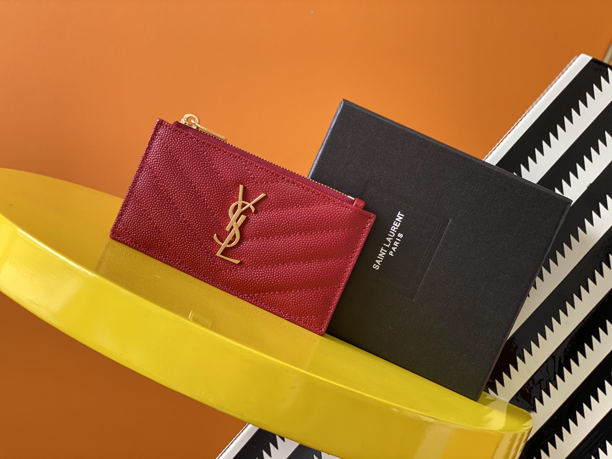 10A + top quality YSL Zipper Wallet 607915 LM031 13cm