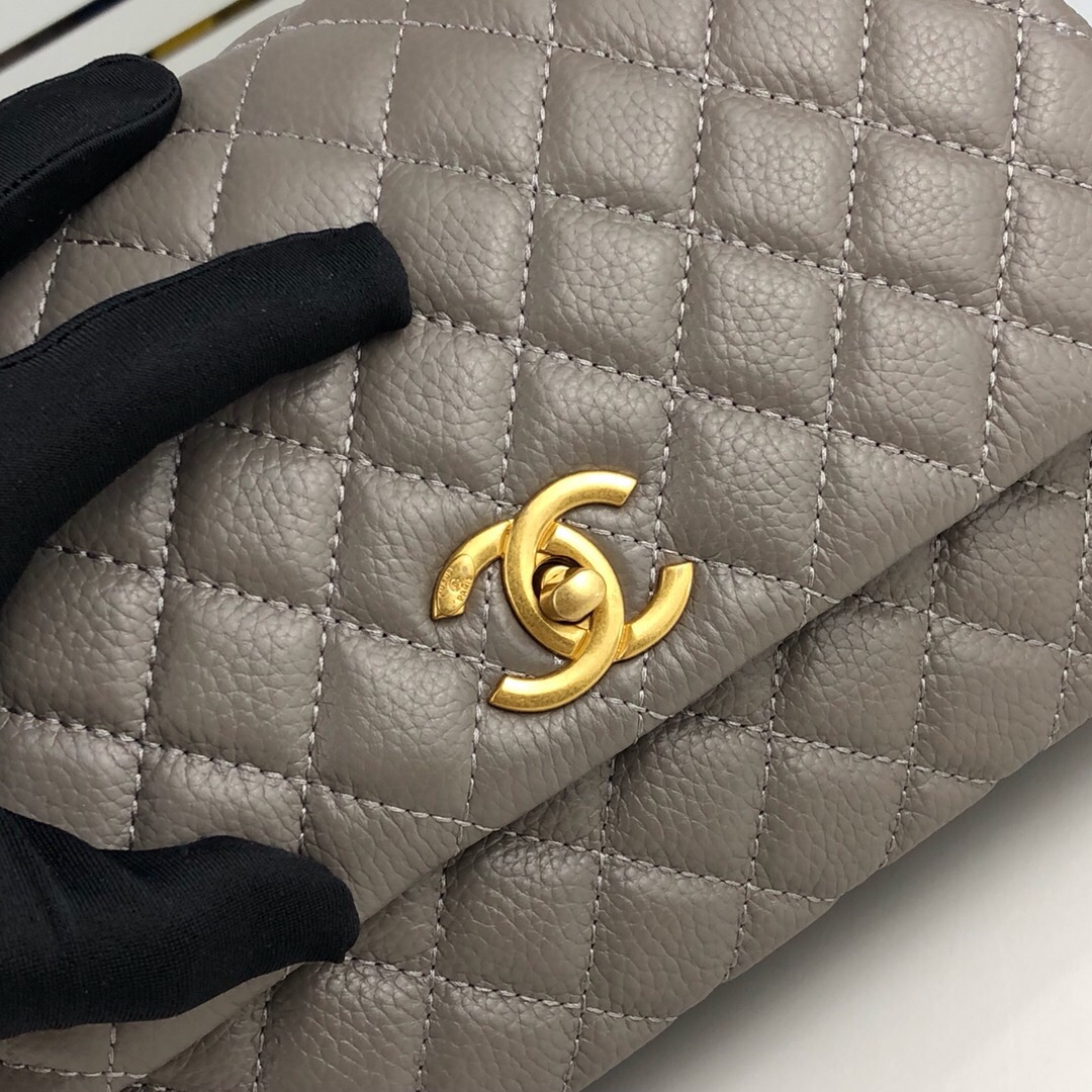 Chanel Grey Large Shoulder Bag Handbag