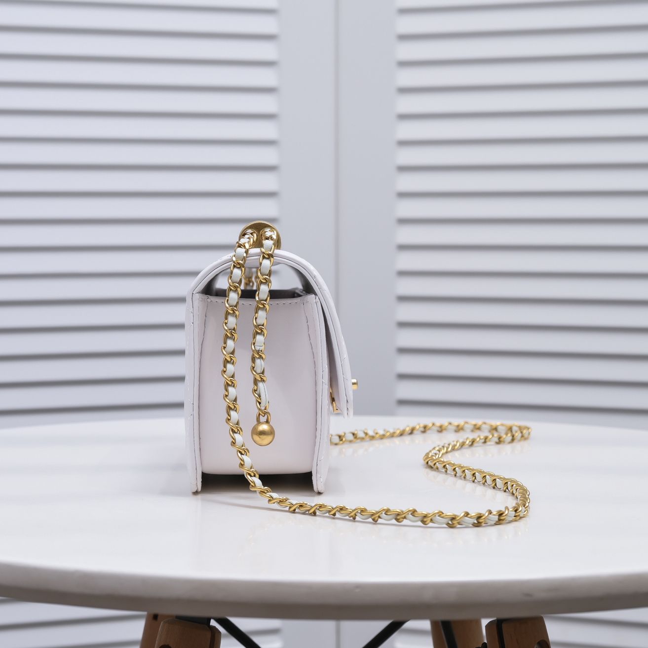 Chanel WOC Double Gold Ball Chain Mini Shoulder Bag Handbag