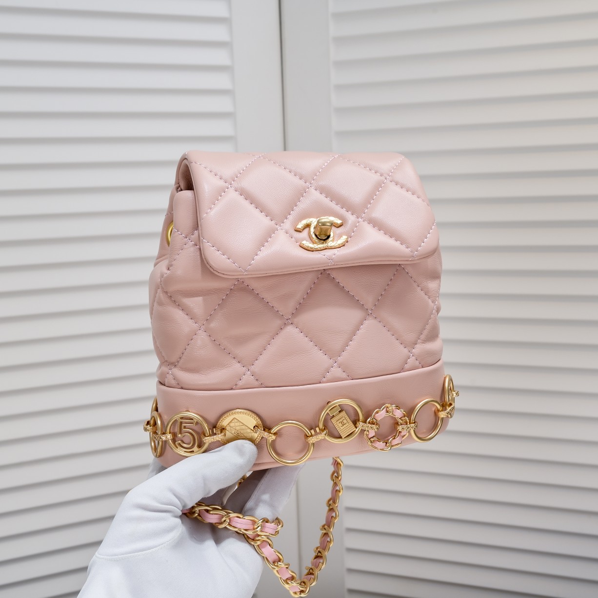 Chanel 23b Gold Coin Pink Shoulder Bag  Shoulder Bag Handbag