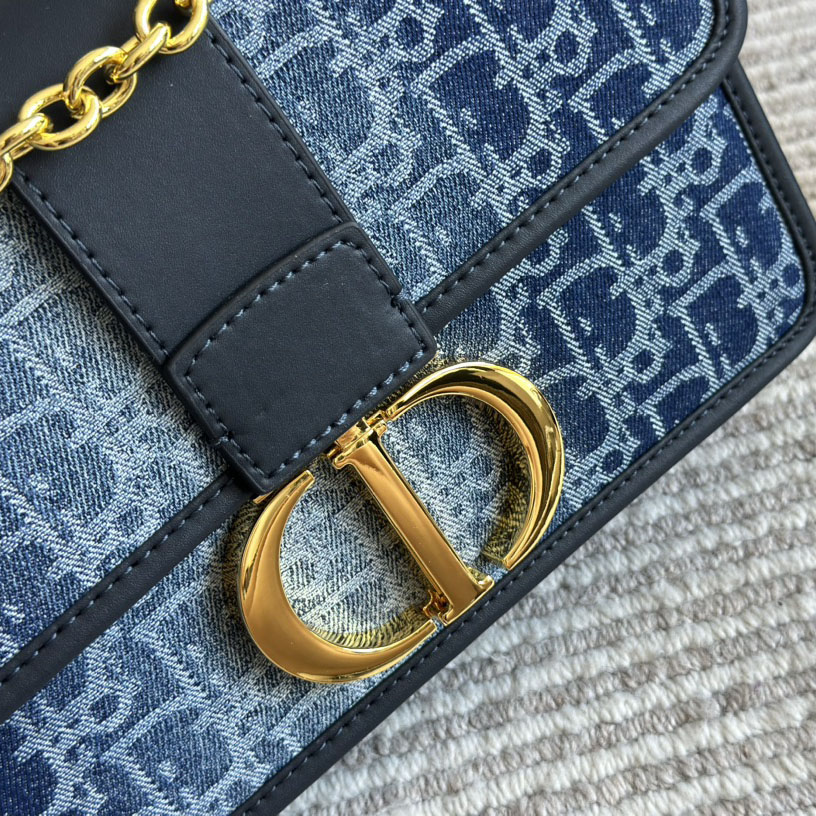 DIOR Denim Oblique 30 Montaigne Flap Bag (Replica)