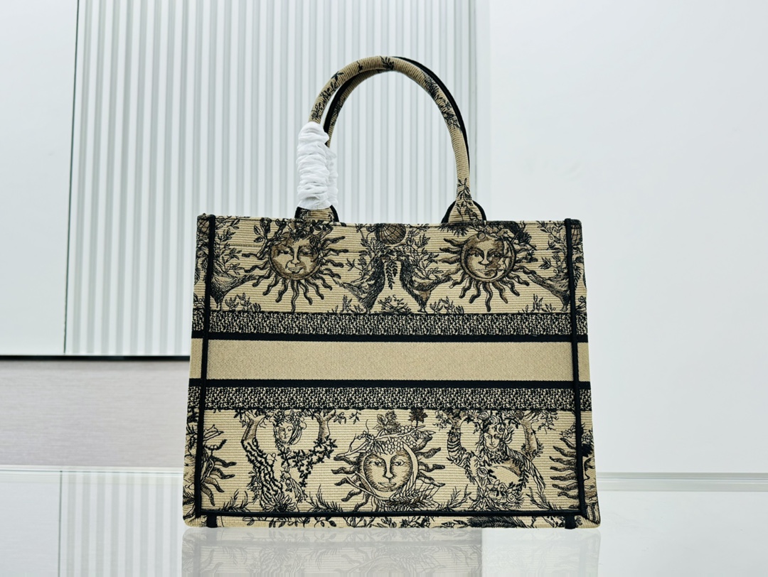 Dior Book Tote Embroider Medium Shoulder Bag Handbag