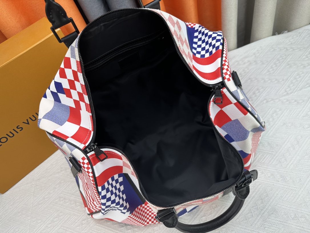 Louis Vuitton Keepall Bandoulière 50 Travel Bag M11674 M41416 Damier Flags