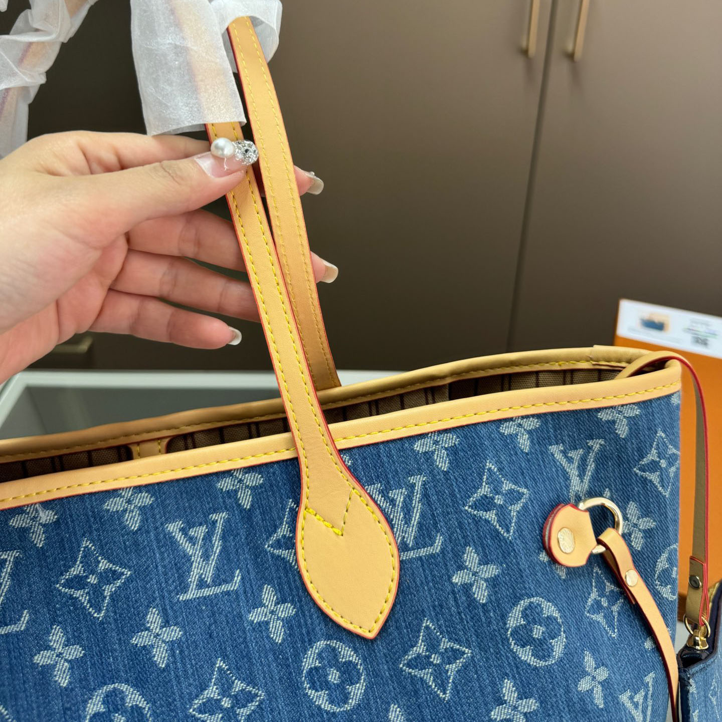 Louis Vuitton LV Denim Neverfull Shoulder Bag Handbag (Replica)