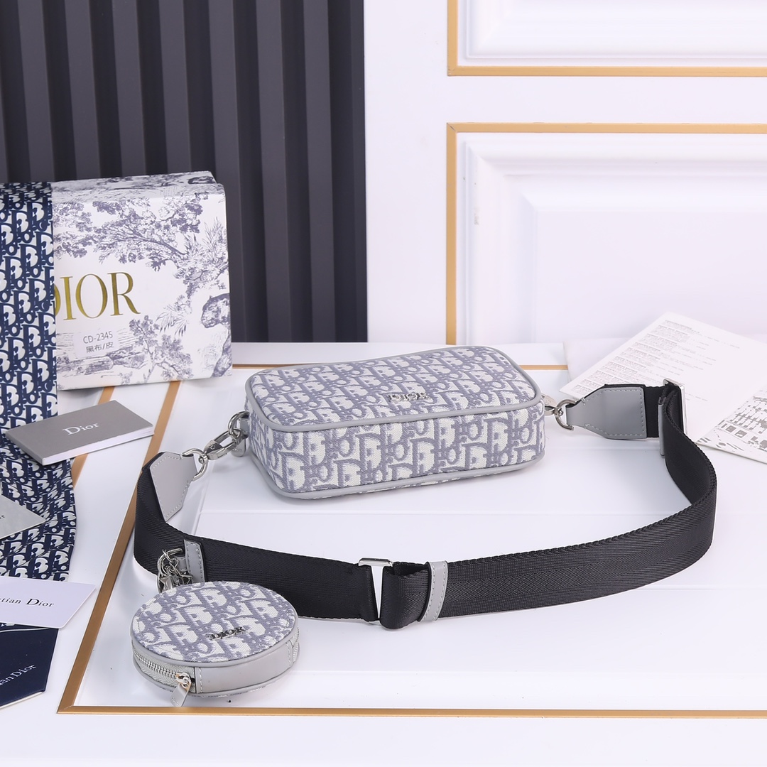 Dior Shoulder with coin purse Gray print 2345 LM071 19cm