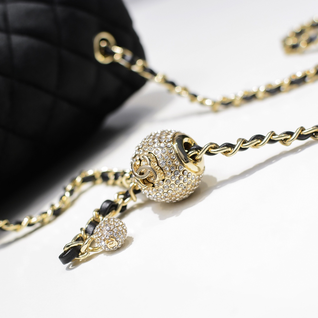 Chanel 1786 Velvet Rhinestones Shoulder Bag Handbag