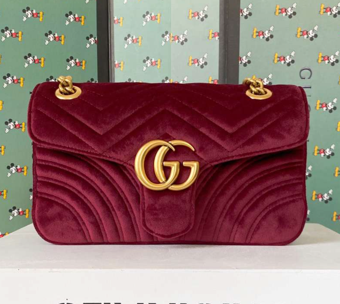 Gucci GG Marmont Velvet Small Shoulder Bag Handbag(Replica)