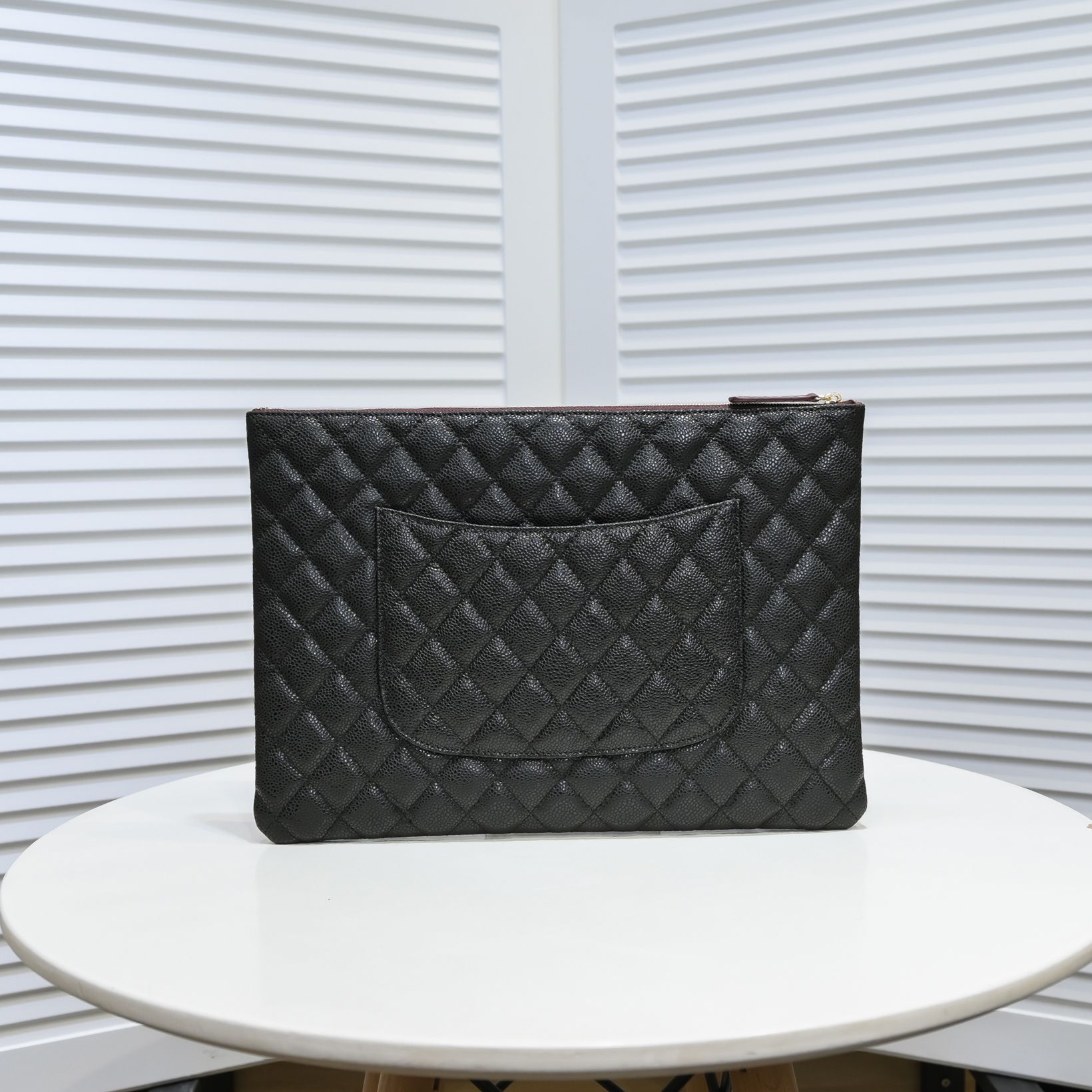 Chanel Cowhide Caviar Lattice Clutch silver buckle Clutch Bag Handbag