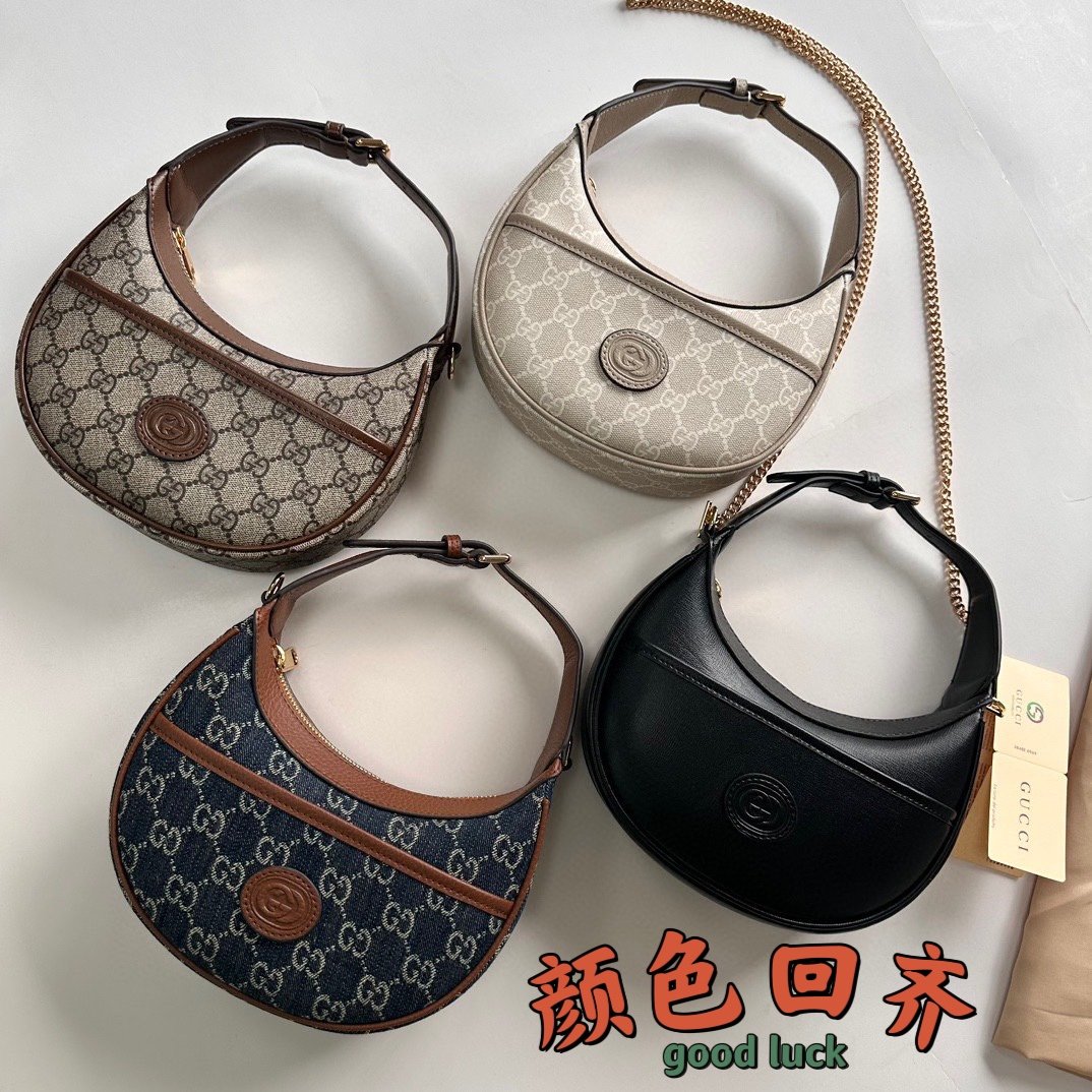 Gucci HALF-MOON-SHAPED MINI BAG 726843 LM001 22cm