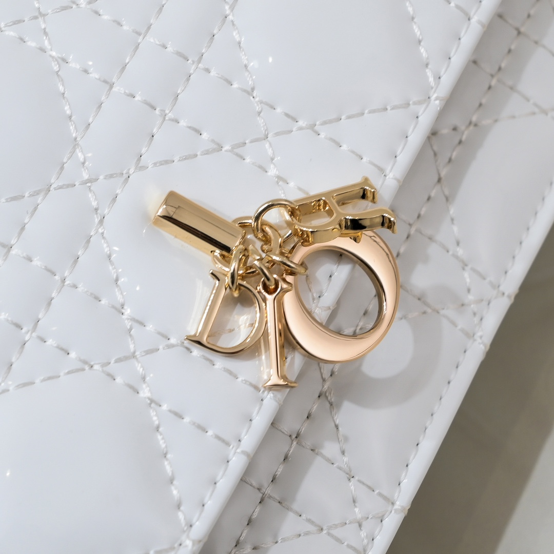 Miss Dior Mini Bag White patent leather CD2023 XB071 21cm