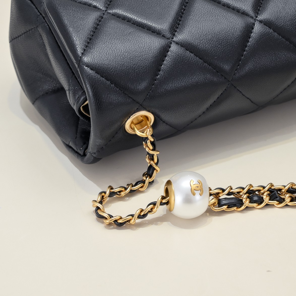 Chanel 24S Hobo Bag With Pearl Adjustable  Shoulder Bag Handbag