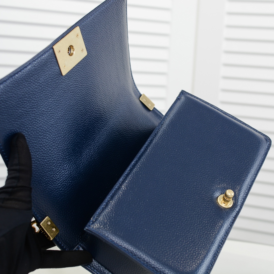 Chanel Leboy litchi or lychee pattern Shoulder Bag Handbag