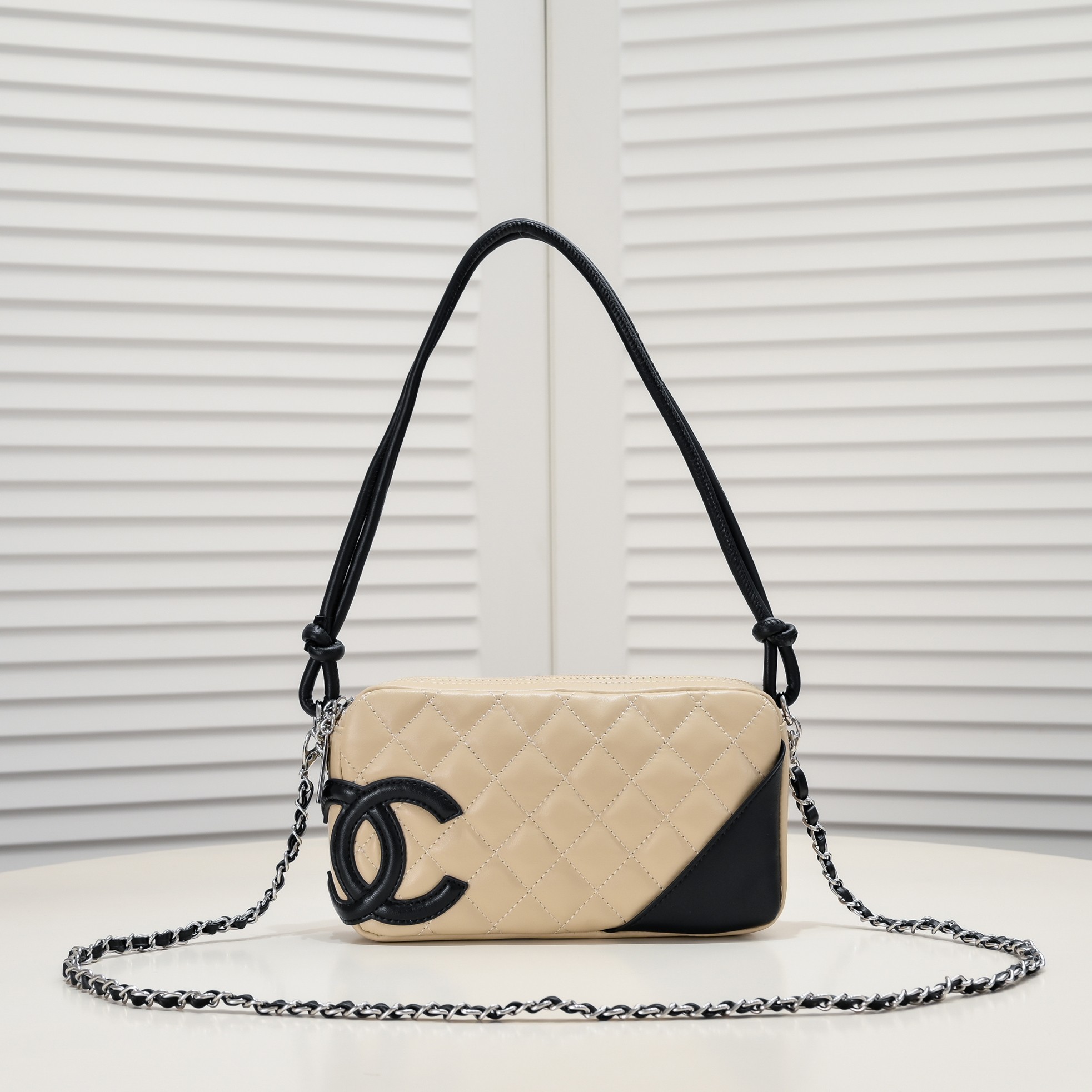 Chanel Ligne Cambon Bowling Bag Small Shoulder Bag Handbag