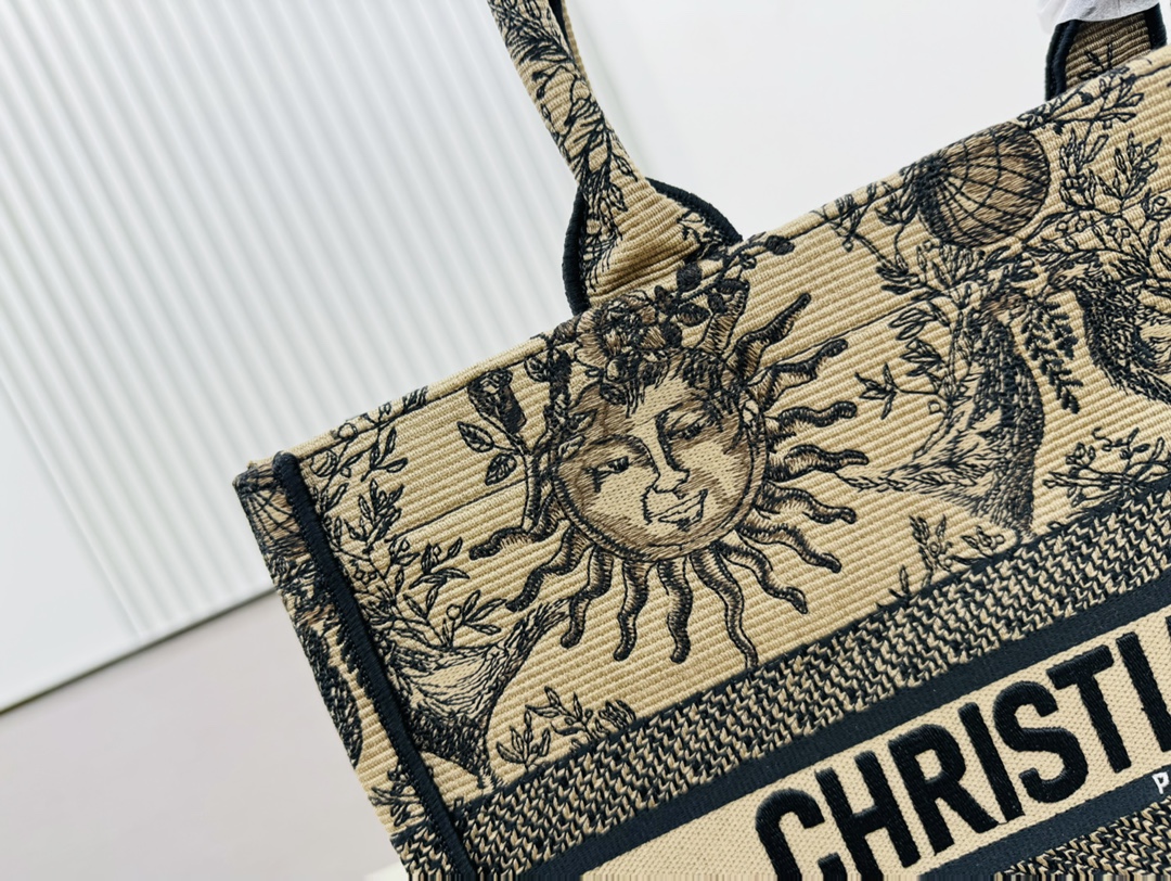 Dior Book Tote Embroider Medium Shoulder Bag Handbag