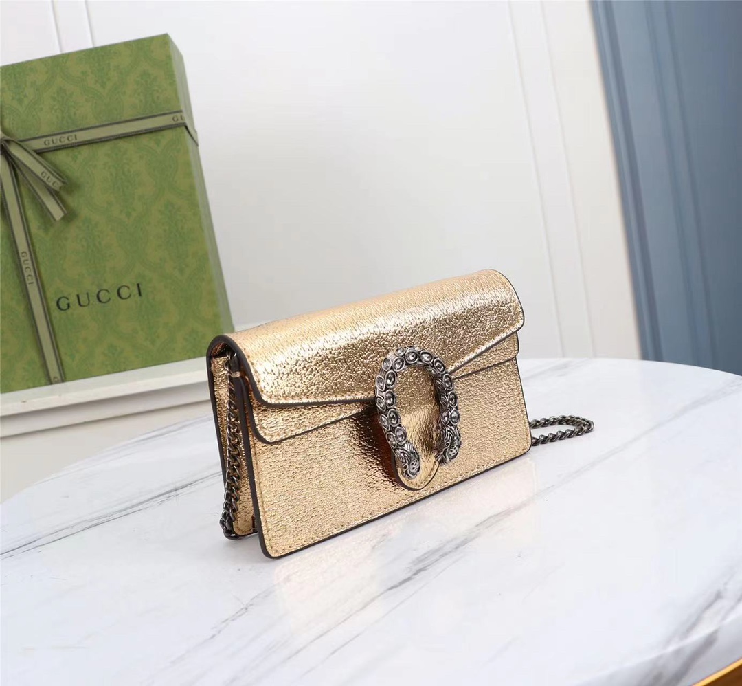 Dionysus Super Mini Bag Gold 476432 LM051 16.5cm